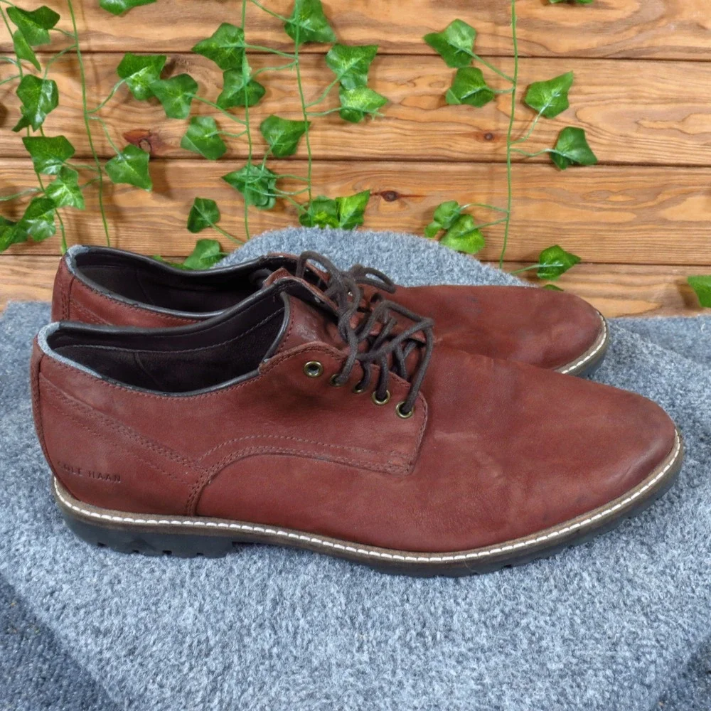 Cole Haan Nathan Mens Derby Shoe Size 12 Dress Work Brown Leather C30634